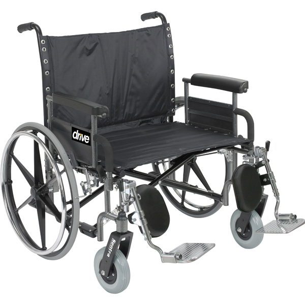 Sentra Heavy Duty Wheelchair - Detachable Full Arm 26 Inches - Click Image to Close